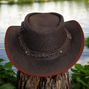 Cowboy Hat Leather Buffalo Handmade | Authentic Western Style | Durable  Stylish Hats for Men & Women