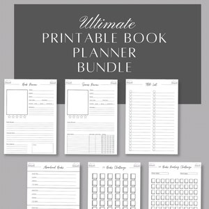 Reading Journal, Portrait Book Review Template, Book Rating Planner ...