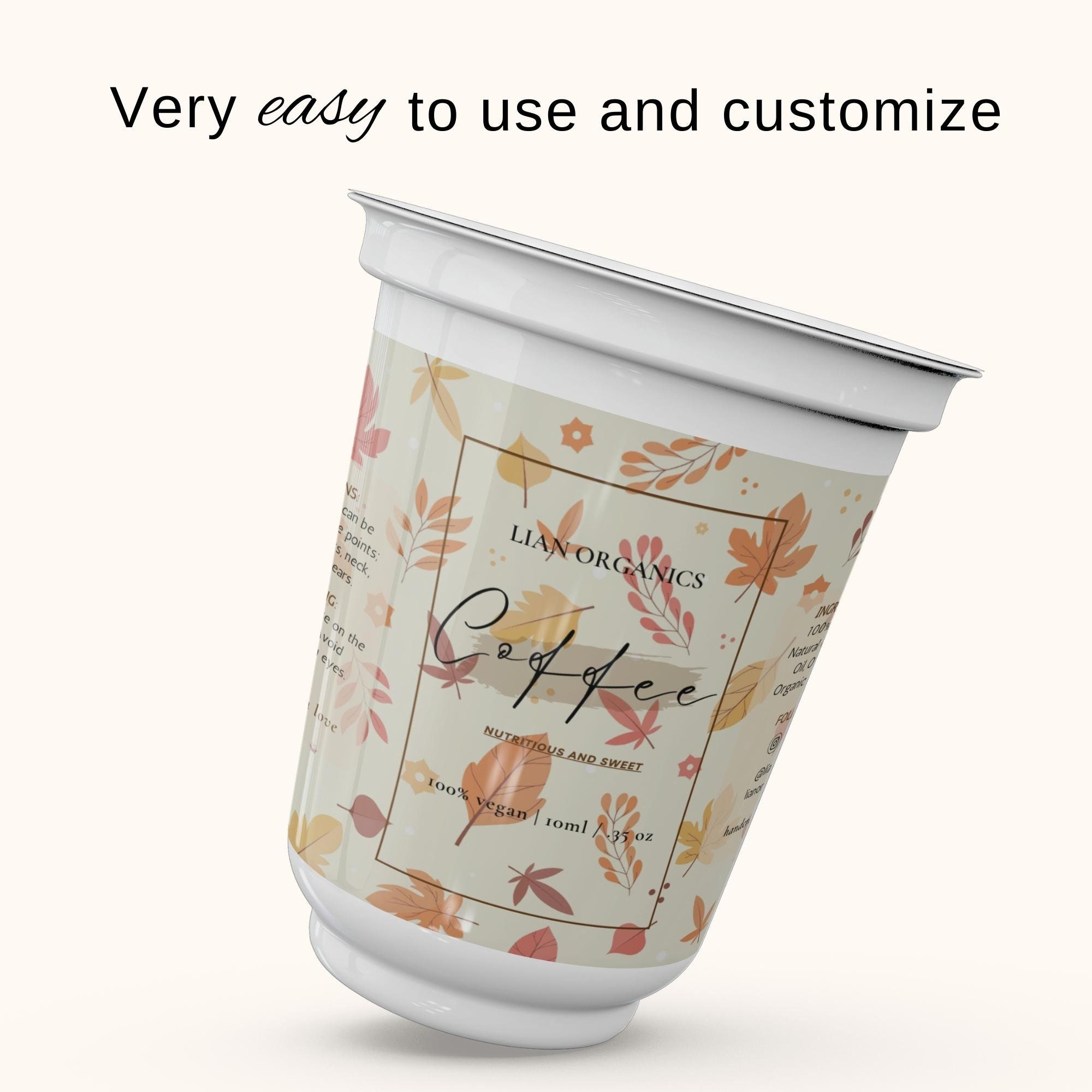 Printable Coffee Cup Label Template Cream Jar Label Template - Etsy