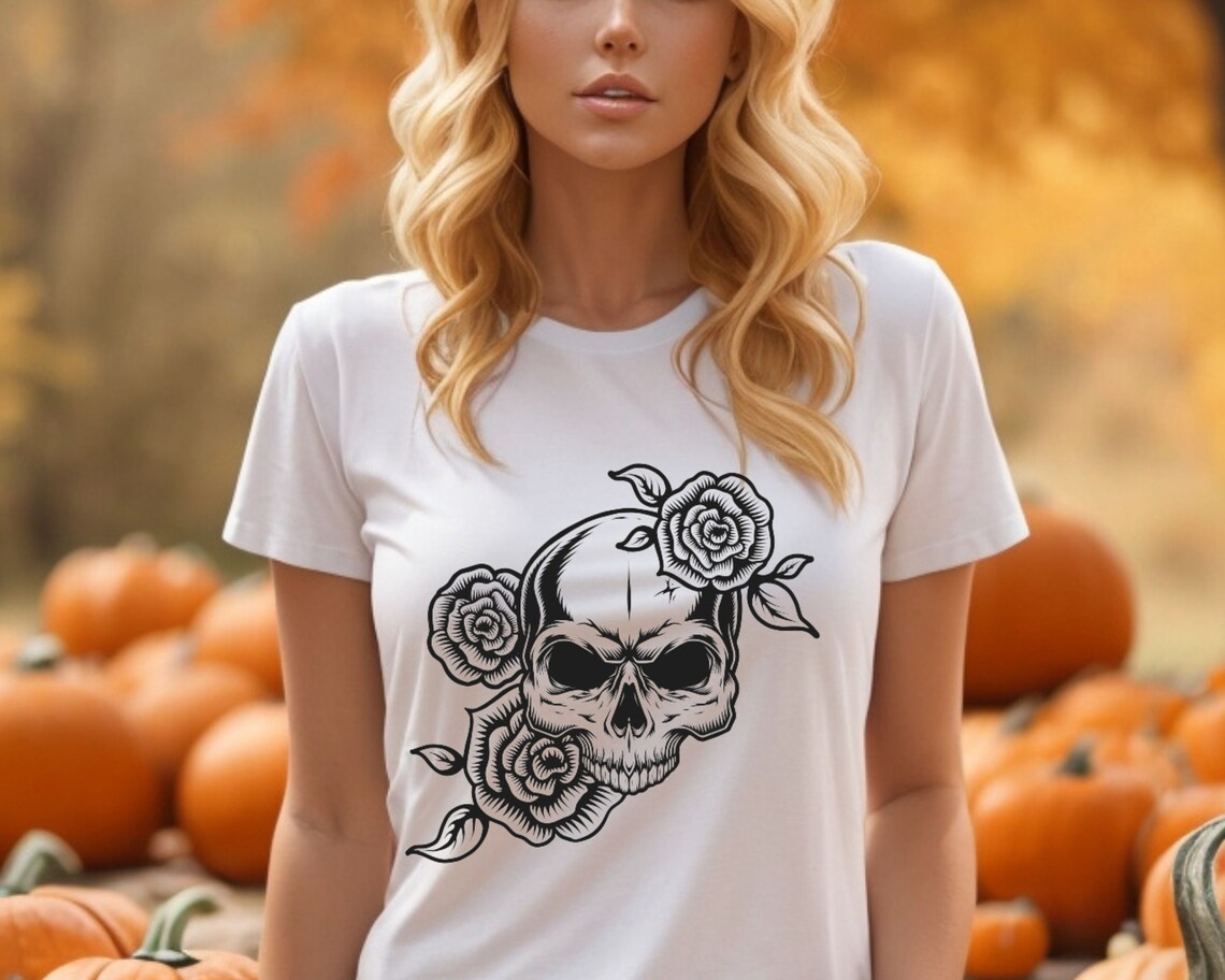 Skull Roses Svg, Skull Svg, Skeleton Svg, Roses Svg, Flowers Svg ...