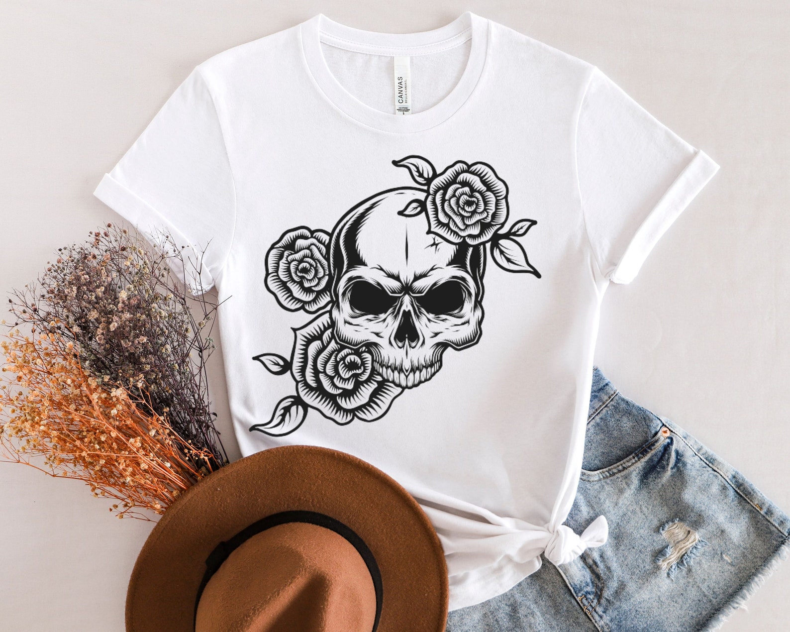 Skull Roses Svg, Skull Svg, Skeleton Svg, Roses Svg, Flowers Svg ...