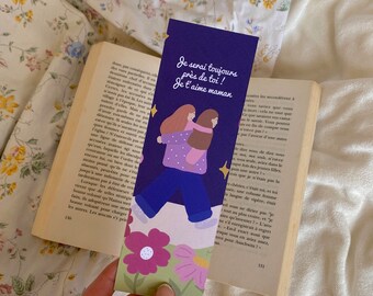 Mother's Day bookmarks, mother and daughter, spring 17 by 5.5 cm