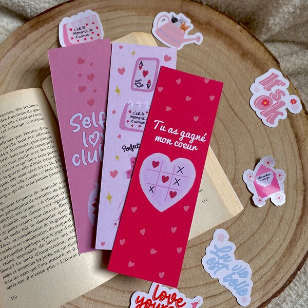 Marque-pages amour, girly, love, je t’aime 17 par 5,5 cm