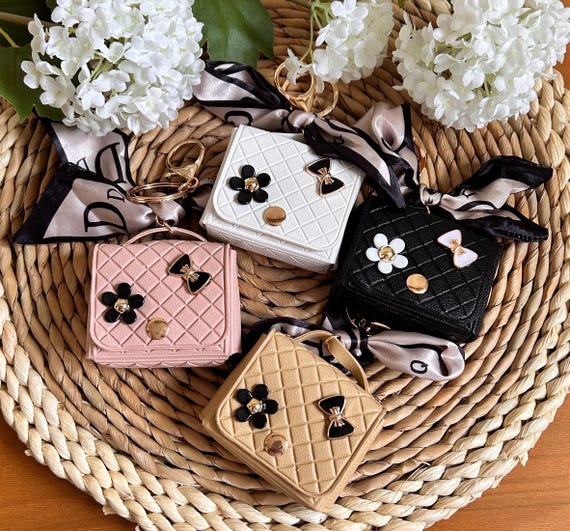 Mini Faux Leather Purse Keychain: Coin Holder Bag Charm