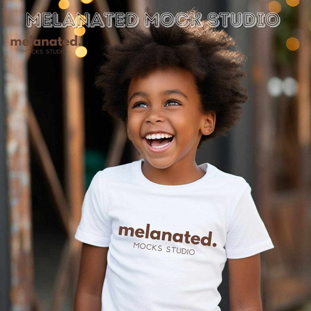Black Kid White Tshirt Mockup Kids Tshirts White Tshirts Etsy