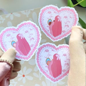 Stickers coquette hijabi en forme de coeur