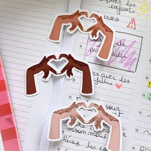 Sticker main henna de l'eid en forme de coeur - plusieurs couleurs de peau (noire, blanche, matte)