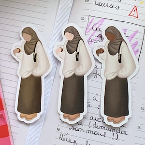 Sticker chill hijabi girl - plusieurs couleurs de peau