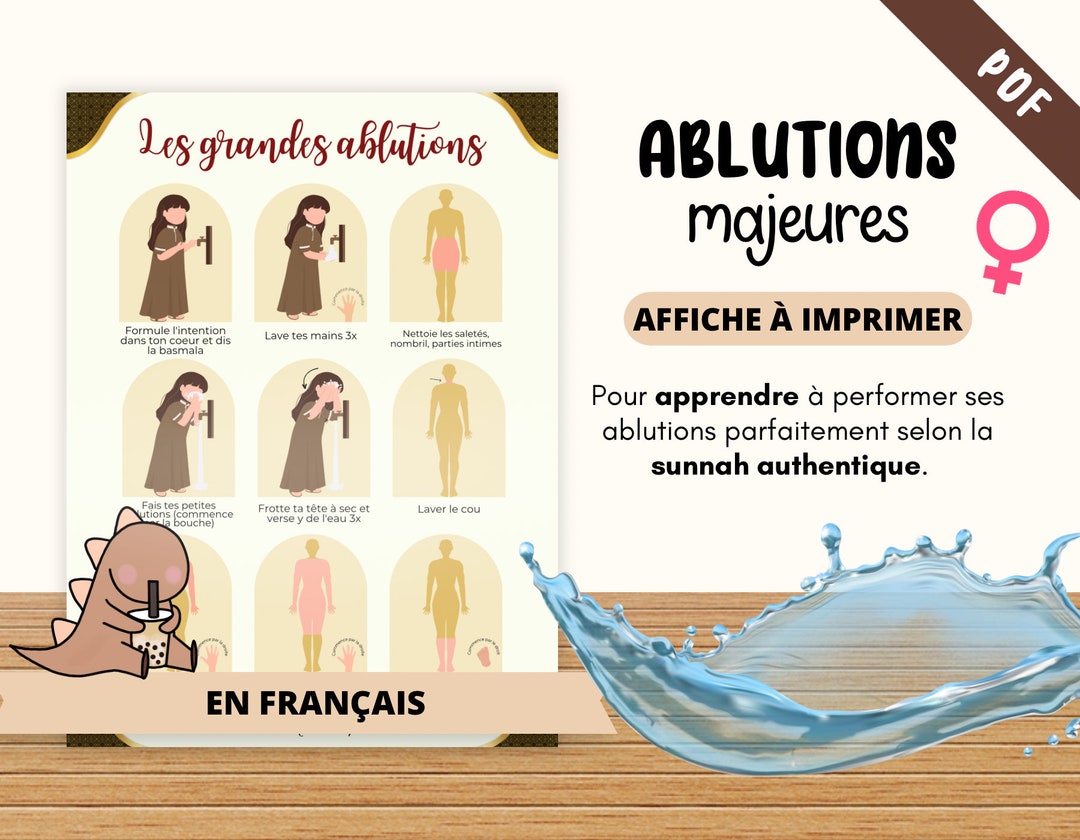 Poster Learn Major Ablutions Ghusl Wudhu for Boys and Children, Islamic Islam for Muslims Etsy