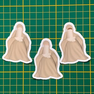 Sticker Chill niqabi beige avec casque - plusieurs couleurs de peau