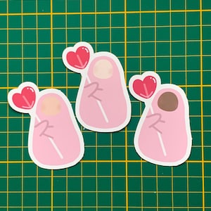 Sticker coeur barbamama hijabi  - plusieurs couleurs de peau