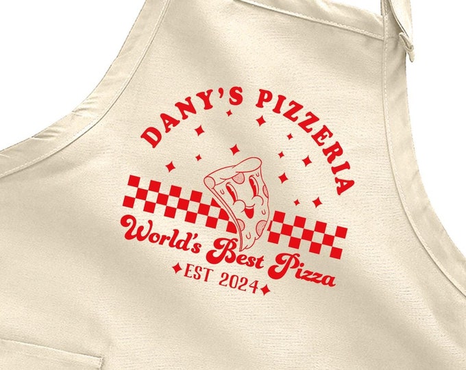 Personalized Pizza Apron: Custom Name Chef Gift for Foodies, Father's Day Tee