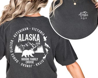 Custom Alaska Cruise Sweatshirt – Front & Back Print – Personalized Family Vacation Shirt – Matching Cruise Outfit – 2026 Alaska Trip