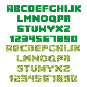 Fuente de píxeles verdes SVG, letras de juego, letras de píxeles, alfabeto recortable para Cricut, descarga instantánea de SVG de juego - Juego de creación SVG