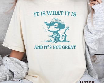 Comfort Colors Frog Meme Tee: Sarcastic Anxiety Shirt