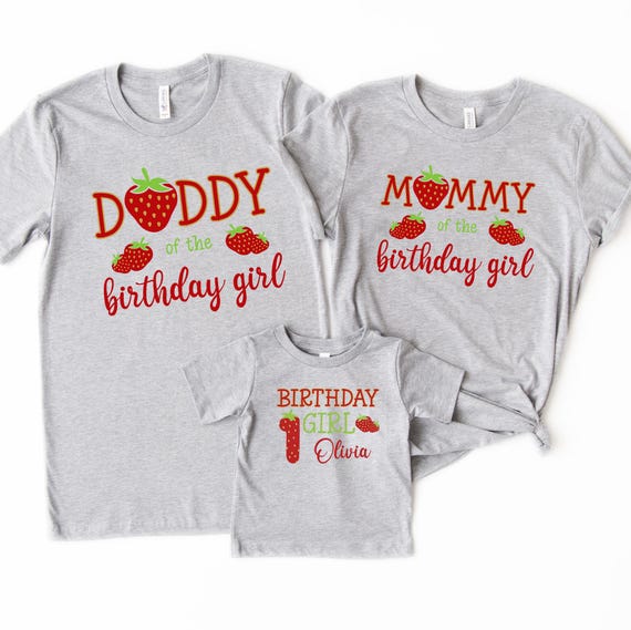 Custom Strawberry Birthday Shirt: Family Matching Party Tee