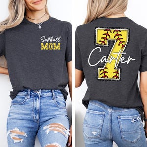 Personalized Softball Mom Shirt, Gift for mom, Custom Name and Number Softball mom Shirt, Customized Softball Mom Shirt, Gift for mom