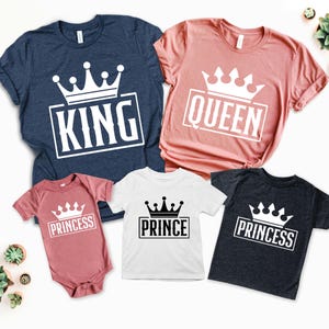 King Queen Prince Princess Family Matching Shirt, Royal Family Shirts, Mommy And Me Shirts, Family Birthday Matching Shirts, Family Tee