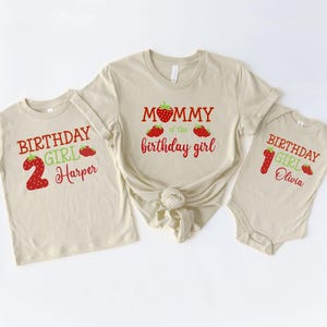 Custom Strawberry Birthday Shirt: Family Matching Party Tee image 2