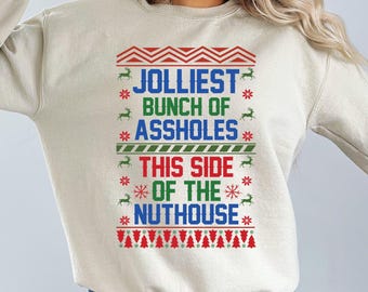 Funny Christmas Shirt: Jolliest Bunch Xmas Tee