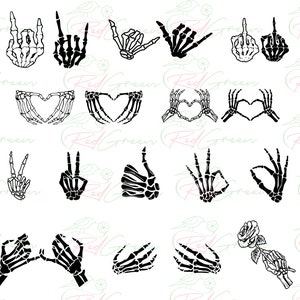 Skeleton Hand SVG, Skull Skeleton Hand svg, Rack Hand Svg, Halloween svg,  Middle Finger svg, Cricut Cut Files Instant Download