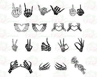 Skeleton Hand SVG, Skull Skeleton Hand svg, Rack Hand Svg, Halloween svg,  Middle Finger svg, Cricut Cut Files Instant Download