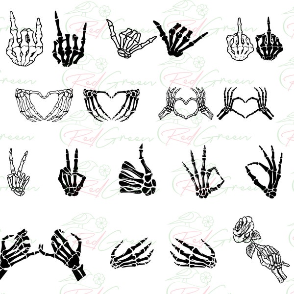 Skeleton Hand SVG, Skull Skeleton Hand svg, Rack Hand Svg, Halloween svg,  Middle Finger svg, Cricut Cut Files Instant Download