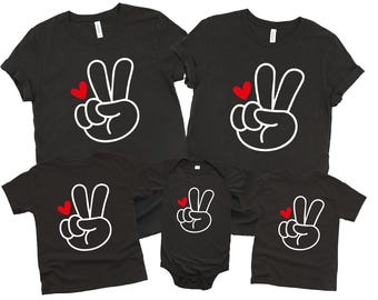 Bestseller Two Hand Peace Sign Birthday Party Shirts, 2 Year Old Birthday Tee, B-day Outfit, Two Cool Toddler Shirt,Peace Sign Family Tee