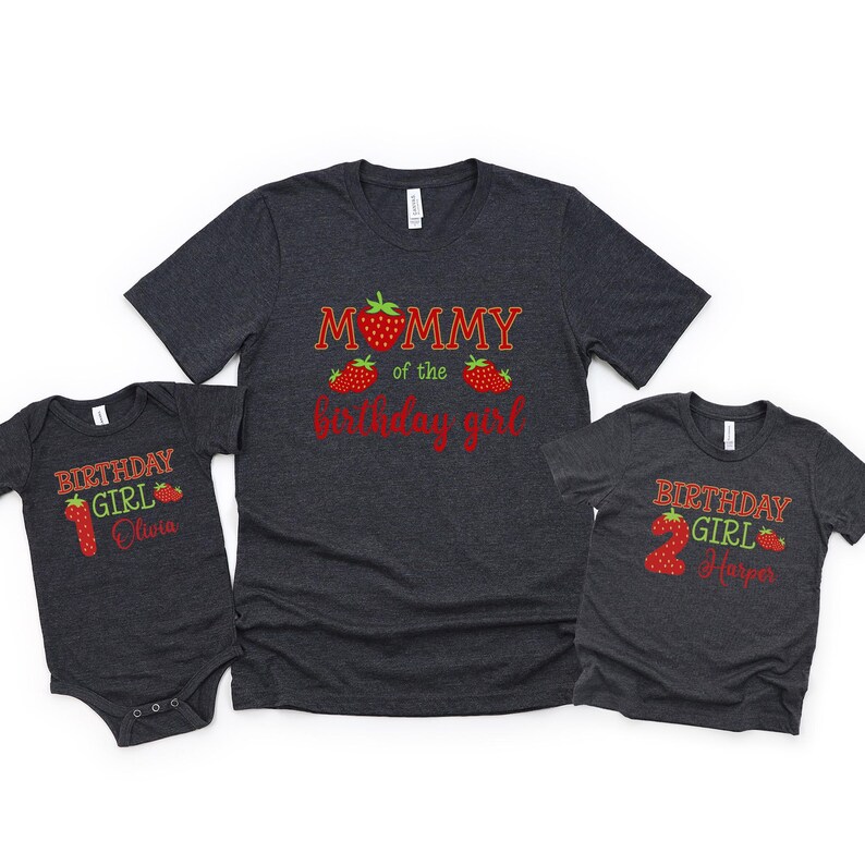 Custom Strawberry Birthday Shirt: Family Matching Party Tee image 4