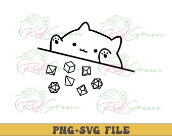 Gatto che lancia i dadi PNG SVG: Dungeon Master RPG (Digitale)
