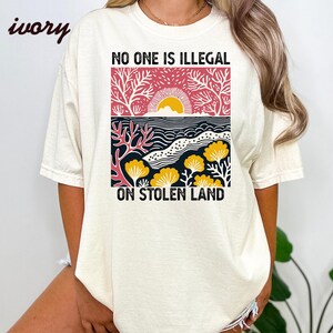 No One Is Illegal On Stolen Land Shirt, Anti Racist Tshirt Dismantle Systems Oppression Decolonize Tee Activism Leftist shirt