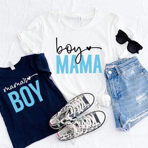 Boy Mama and Mama&#39;s Boy Matching Shirt, Matching Mommy and Me T-Shirt, Mother’s Day Gift Shirt, Mom Boy Toddler Tee, Mommy & Baby Bodysuit