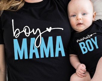 Boy Mama and Mama's Boy Matching Shirt, Matching Mommy and Me T-Shirt, Mother’s Day Gift Shirt, Mom Boy Toddler Tee, Mommy & Baby Bodysuit
