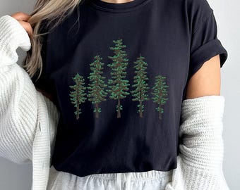 Comfort Colors Pine Tree Tee: Garment-Dyed Cotton Camping Shirt