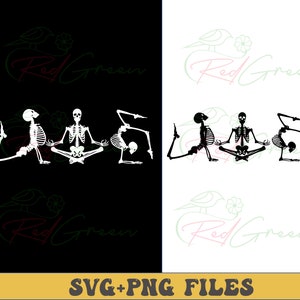 Halloween Yoga SVG, Funny Halloween SVG, Skeleton Yoga SVG, Funny Halloween Downloads, Skeletons Doing Yoga, Halloween svgs, Yoga svgs