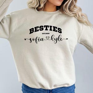 Custom Bestie T-Shirt, Besties Sweatshirt & Hoodie, Bestie Sweatshirt, Bestie Hoodie, Bestie Outfit, Matching Best Friend Shirt, Best Friend