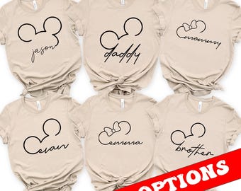 80 Options Personalized Mickey Shirt, Personalized Disney Minnie Shirt, Custom Disney Family Trip Shirt, Custom Birthday Disney Kids Shirt
