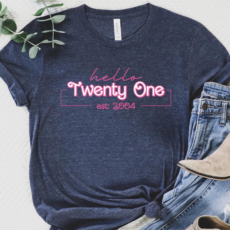 Hello Twenty One Est 2004 Shirt: 21st Birthday Tee Bild 2