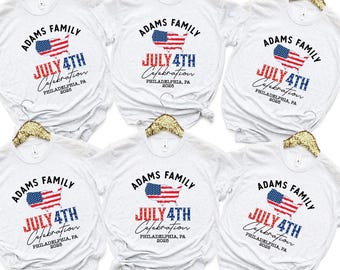 Personalized Family July 4th Celebration Shirt, Fourth of July, 4th of July Family Celebration Patriotic 4th of July Fourth of July Vacation