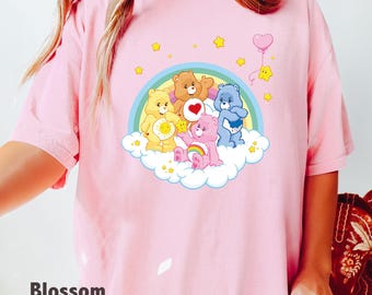 Comfort Colors Rainbow Bear Shirt: 80s Cartoon Nostalgia