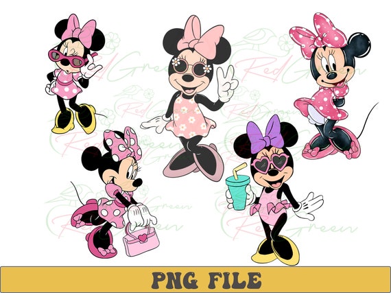 Summer Minnie Mouse PNG: Birthday Party Clipart (Digital Craft File)