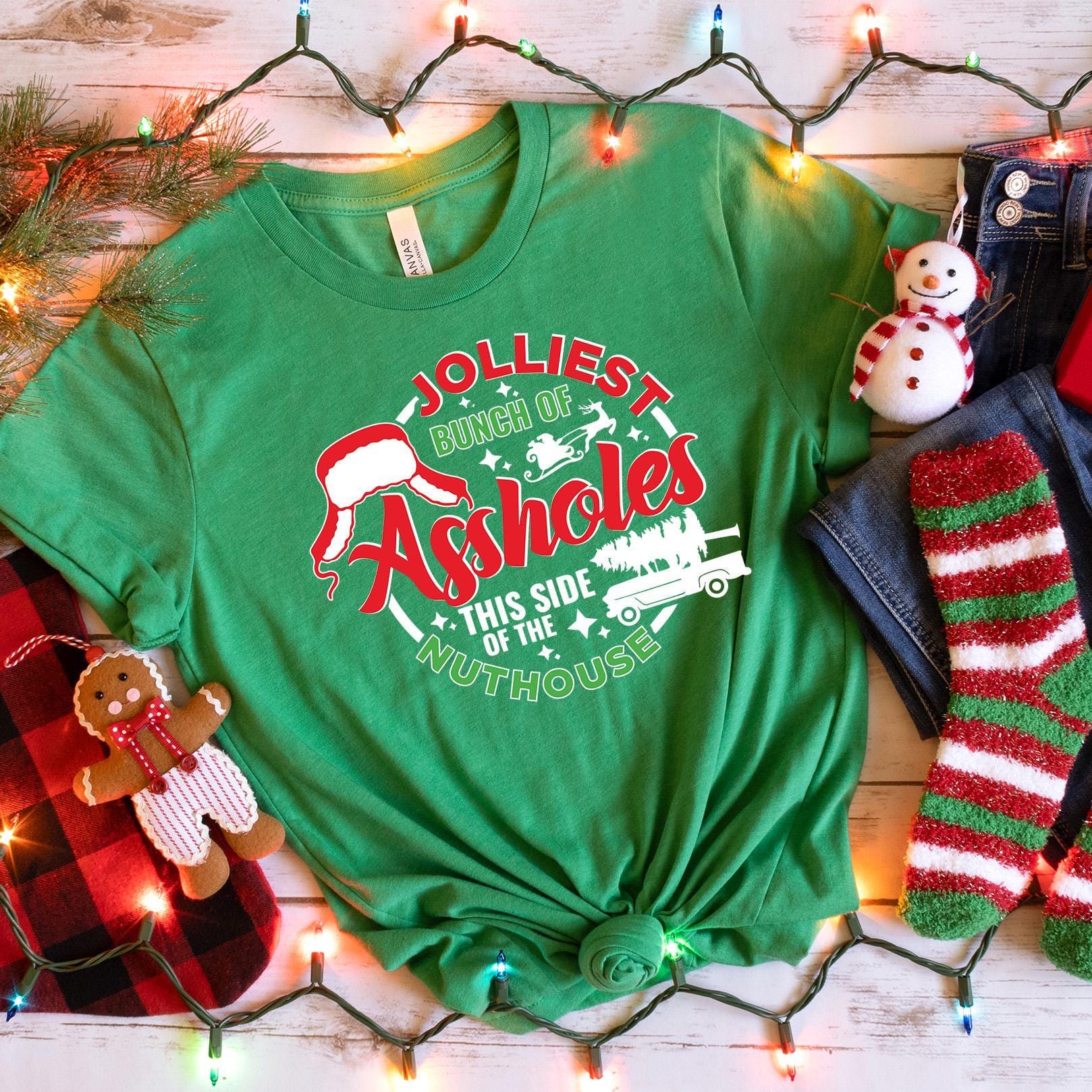 Jolliest Bunch Christmastshirt and Sweatshirt: Funny Xmas Tee Gift ...