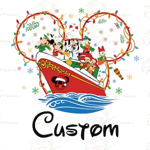 Custom Christmas Cruise Svg, Merry Christmas Cruises, Mouse Christmas Png, Vintage Cruises Xmas SVG, Santa Hat Png, Family Christmas Holiday
