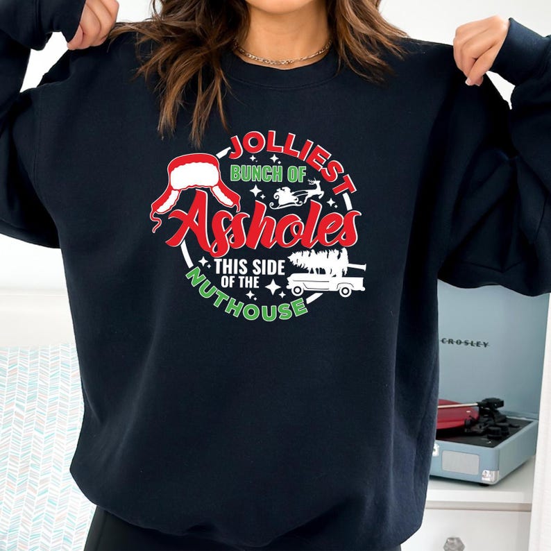 Jolliest Bunch Christmas Long Sleeve Shirt: Funny Xmas Tee Gift ...