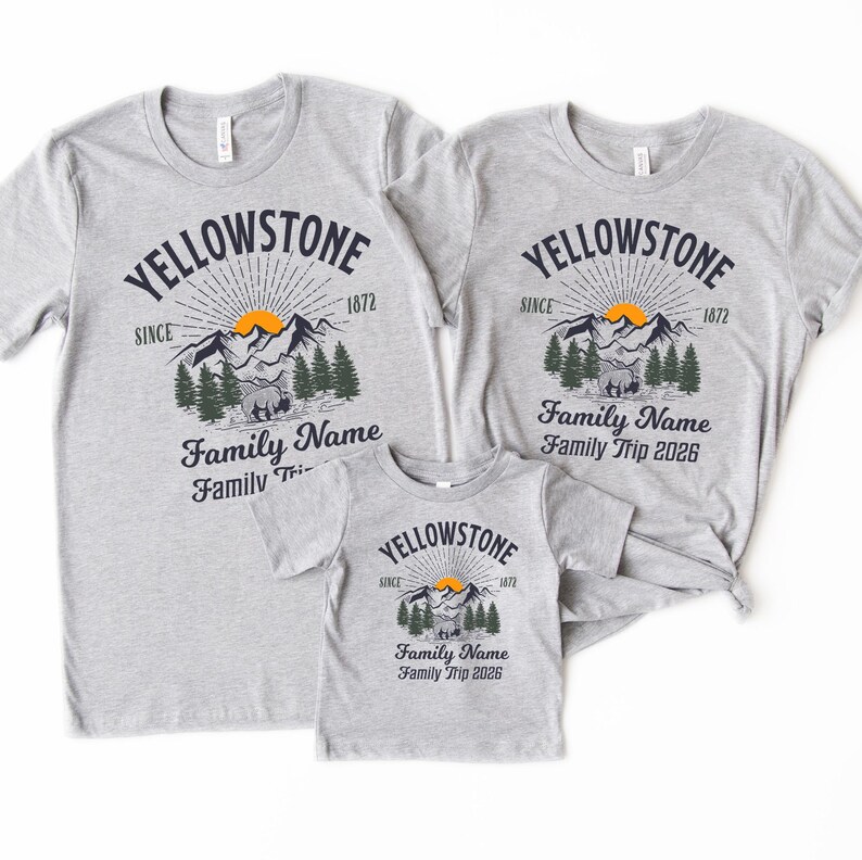 Custom Yellowstone Family Trip Shirt: National Park Group Vacation Sweatshirt image 3