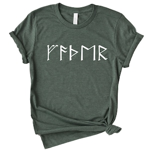 NAME in RUNES Viking T-Shirt, Personalized Futhark Runes Tee, Custom Norse Tee Shirt, Unisex Viking Clothes, Norse Mythology Gifts