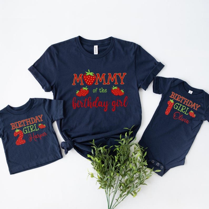 Custom Strawberry Birthday Shirt: Family Matching Party Tee image 6