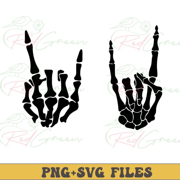 Skeleton Rock On hand Svg Download, Cricut svg, Clip art, Png, svg, silhouette vector svg png clip art Skull svg, skeleton svg, hand svg