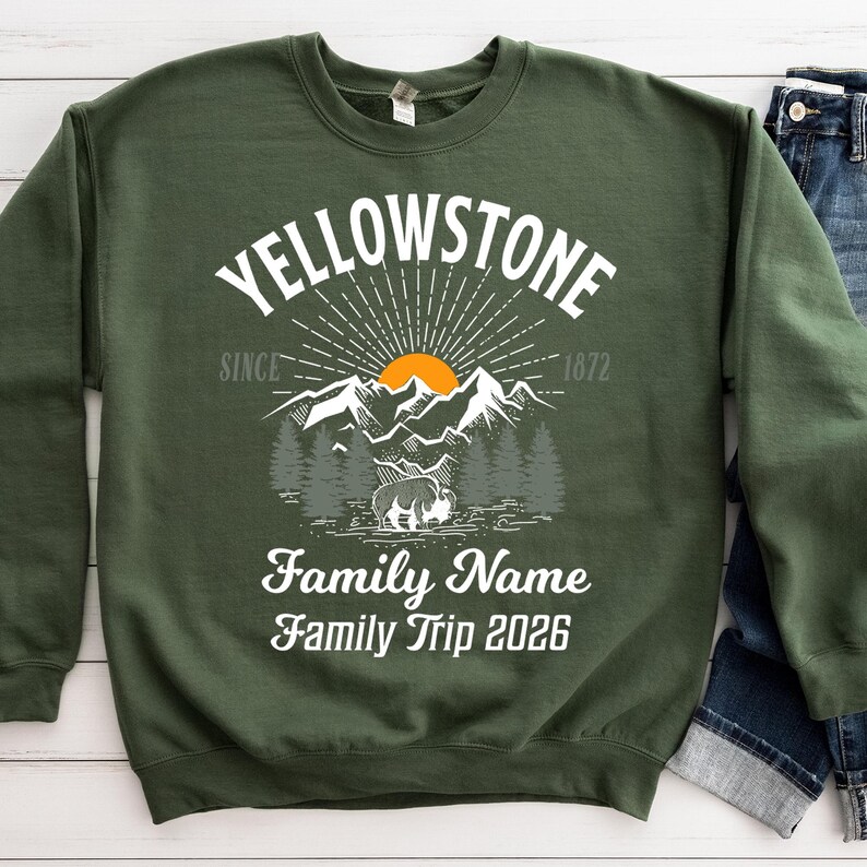 Custom Yellowstone Family Trip Shirt: National Park Group Vacation Sweatshirt image 4