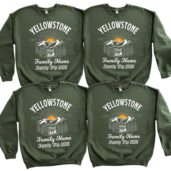 Custom Yellowstone Family Trip Shirt: National Park Group Vacation Sweatshirt